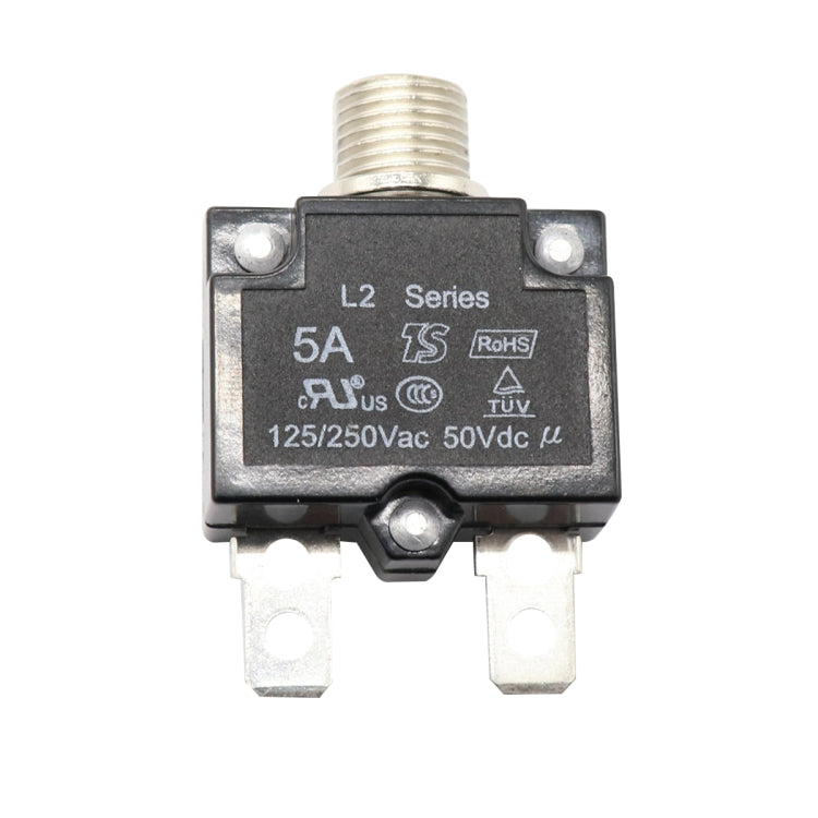 L2 Series 50V Car Overload Protector Manual Reset DC Circuit Breaker with Waterproof Cover, Current:5A - Fuse by PMC TechLife | Online Shopping South Africa | PMC TechLife
