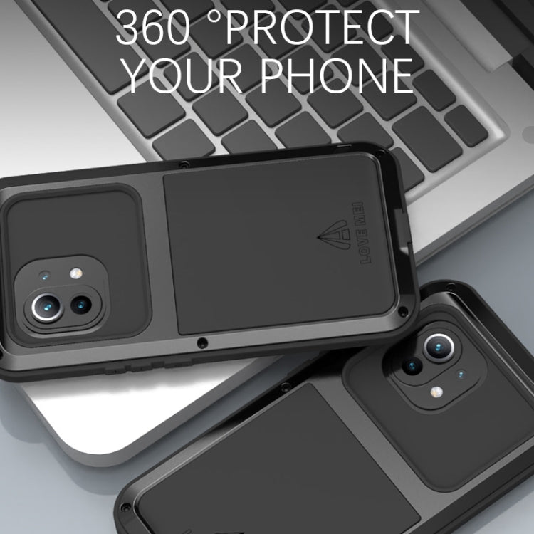For Xiaomi Mi 11 LOVE MEI Metal Shockproof Waterproof Dustproof Protective Case without Glass(Black) - Xiaomi Cases by PMC TechLife | Online Shopping South Africa | PMC TechLife