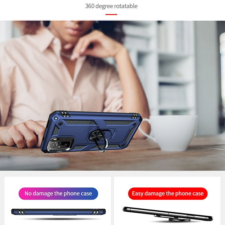 For Xiaomi Redmi Note 10 / Note 10s Shockproof TPU + PC Protective Case with 360 Degree Rotating Holder(Blue) - Xiaomi Cases by PMC TechLife | Online Shopping South Africa | PMC TechLife | Buy Now Pay Later Mobicred