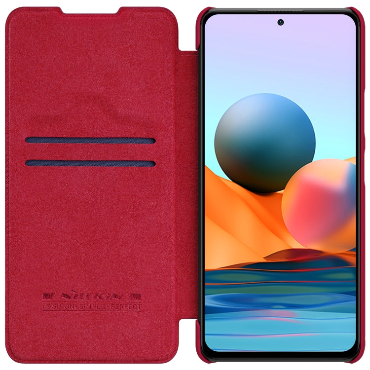 For Xiaomi Redmi Note 10 Pro / 10 Pro Max NILLKIN QIN Series Crazy Horse Texture Horizontal Flip Leather Case with Card Slot(Red) - Xiaomi Cases by NILLKIN | Online Shopping South Africa | PMC Jewellery