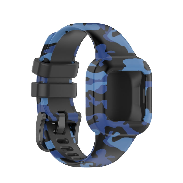 Compatible with Garmin Vivofit JR3 Silicone Printing Watch Band(Camouflage Blue) - Watch Bands by PMC TechLife | Online Shopping South Africa | PMC TechLife | Buy Now Pay Later Mobicred