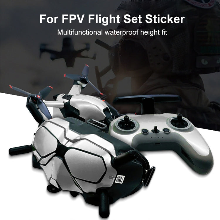 FPV-TZ-SF 4 in 1 Waterproof Anti-Scratch Decal Skin Wrap Stickers Personalized Film Kits for DJI FPV Drone & Goggles V2 & Remote Control & Rocker(Fluorescent Red) - Protective Film & Stickers by PMC Jewellery | Online Shopping South Africa | PMC Jewellery