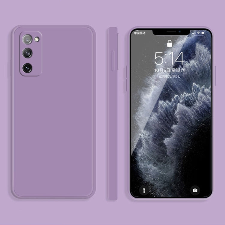 For Samsung Galaxy S20 FE Solid Color Imitation Liquid Silicone Straight Edge Dropproof Full Coverage Protective Case(Purple) - free shipping - PMC TechLife - Order now!