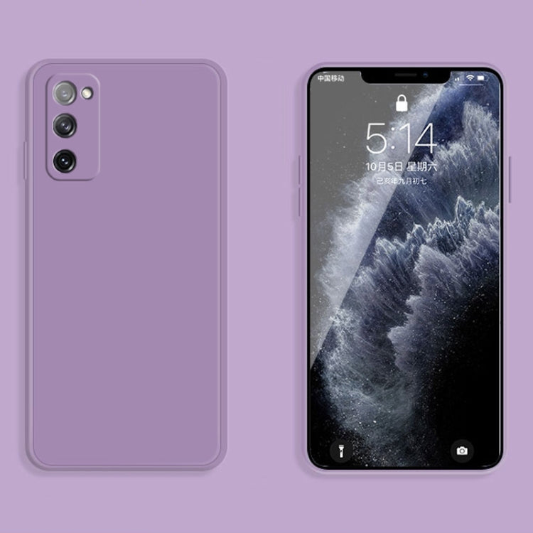 For Samsung Galaxy S20 FE Solid Color Imitation Liquid Silicone Straight Edge Dropproof Full Coverage Protective Case(Purple) - free shipping - PMC TechLife - Order now!