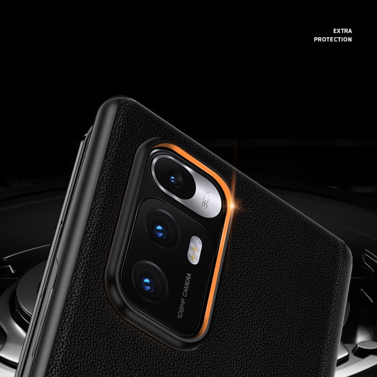 For Xiaomi Mi Mix Fold Matte First Layer Cowhide Folding Leather Case(Yellow) - Xiaomi Cases by PMC TechLife | Online Shopping South Africa | PMC TechLife
