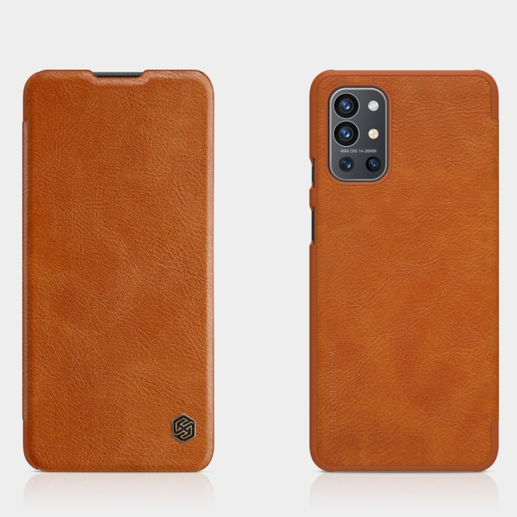 For OnePlus 9R NILLKIN QIN Series Crazy Horse Texture Horizontal Flip Leather Case with Card Slot(Brown) - OnePlus Cases by NILLKIN | Online Shopping South Africa | PMC Jewellery