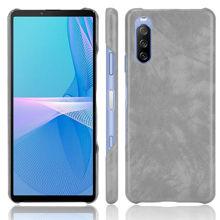 For Sony Xperia 10 III Shockproof Litchi Texture PC + PU Case(Grey) - Sony Cases by PMC TechLife | Online Shopping South Africa | PMC TechLife | Buy Now Pay Later Mobicred