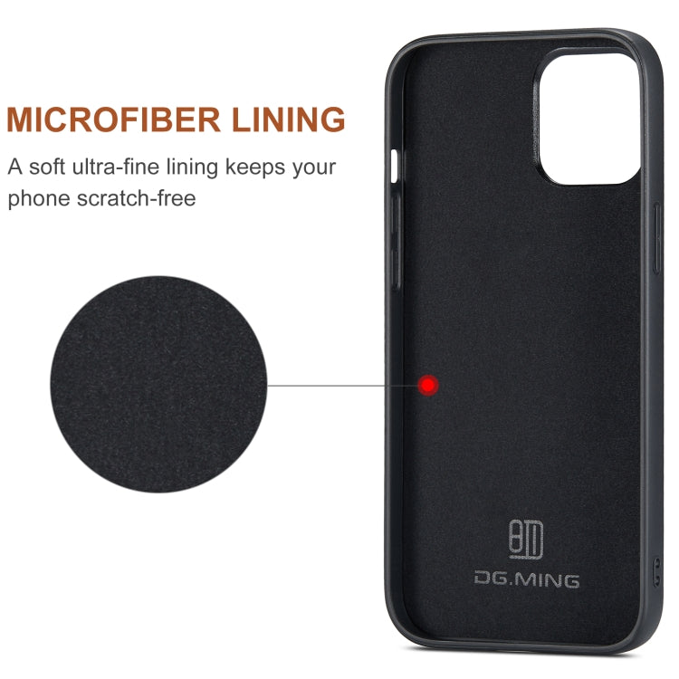 For iPhone 12 Pro Max DG.MING M1 Series 3-Fold Multi Card Wallet + Magnetic Back Cover Shockproof Case with Holder Function(Coffee) - iPhone 12 Pro Max Cases by DG.MING | Online Shopping South Africa | PMC TechLife | Buy Now Pay Later Mobicred