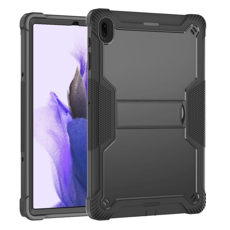 For Samsung Galaxy Tab S7 FE Silicone + PC Shockproof Protective Case with Holder(Black) - free shipping - PMC TechLife - Order now!