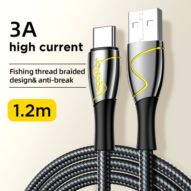 JOYROOM S-1230K6 Mermaid Series 3A USB to Type-C / USB-C Fishing Net Weaving Data Cable, Length: 1.2m(Black) - USB-C & Type-C Cable by JOYROOM | Online Shopping South Africa | PMC Jewellery