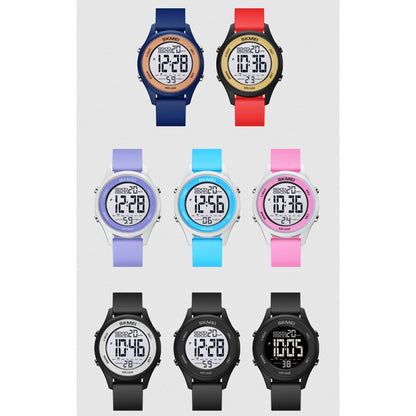 SKMEI 1758 Multifunctional LED Digital Display Luminous Silicone Strap Electronic Watch(Black White) - LED Digital Watches by SKMEI | Online Shopping South Africa | PMC Jewellery | Buy Now Pay Later Mobicred