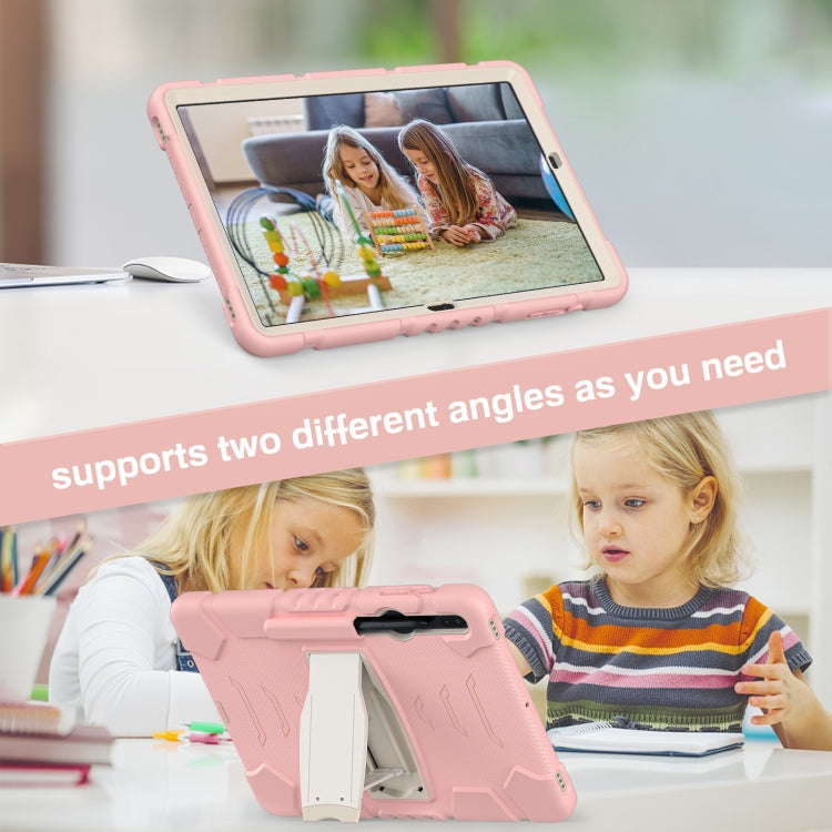 For Samsung Galaxy Tab S7+/ Tab S7 FE / Tab S8+ 3-Layer Protection Screen Frame + PC + Silicone Combination Case with Holder(Cherry Blossoms Pink) - free shipping - PMC TechLife - Order now!