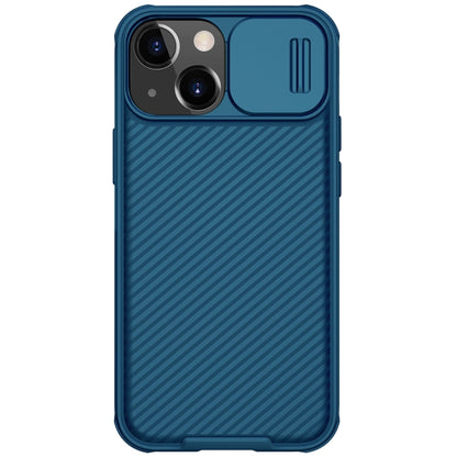 For iPhone 13 NILLKIN Black Mirror Pro Series Camshield Full Coverage Dust-proof Scratch Resistant Phone Case(Blue) - iPhone 13 Cases by NILLKIN | Online Shopping South Africa | PMC Jewellery