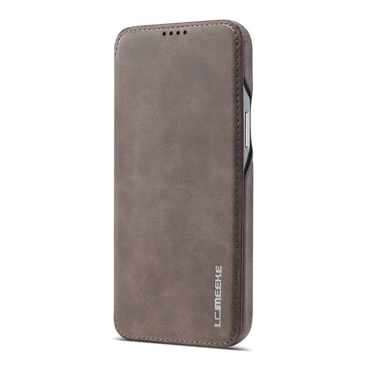 For iPhone 13 LC.IMEEKE Hon Ancient Series Horizontal Flip Leather Case with Holder & Card Slot(Coffee) - iPhone 13 Cases by LC.IMEEKE | Online Shopping South Africa | PMC Jewellery | Buy Now Pay Later Mobicred