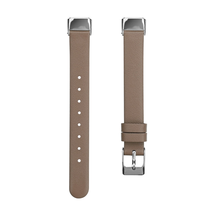 For Fitbit Luxe Leather Watch Band, Size:S(Grey) - Watch Bands by PMC TechLife | Online Shopping South Africa | PMC TechLife | Buy Now Pay Later Mobicred