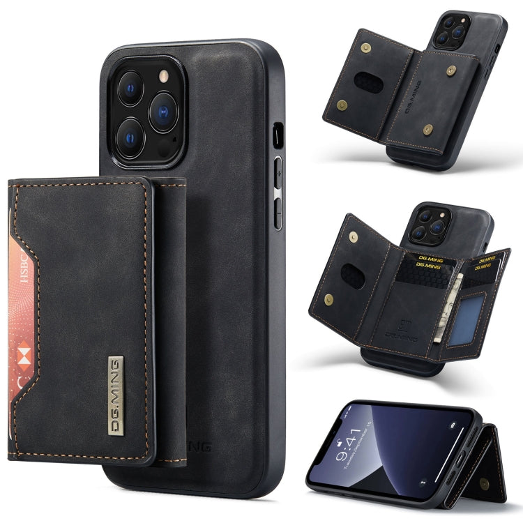 For iPhone 13 Pro DG.MING M2 Series 3-Fold Card Bag Shockproof Case with Wallet & Holder Function (Black) - iPhone 13 Pro Cases by DG.MING | Online Shopping South Africa | PMC TechLife | Buy Now Pay Later Mobicred