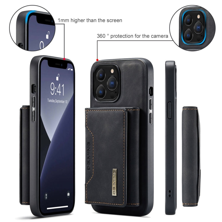 For iPhone 13 Pro DG.MING M2 Series 3-Fold Card Bag Shockproof Case with Wallet & Holder Function (Black) - iPhone 13 Pro Cases by DG.MING | Online Shopping South Africa | PMC TechLife | Buy Now Pay Later Mobicred