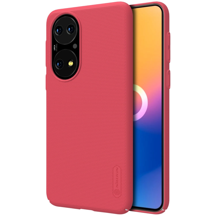 For Huawei P50 NILLKIN Frosted Concave-convex Texture PC Protective Case(Red) - Huawei Cases by NILLKIN | Online Shopping South Africa | PMC Jewellery