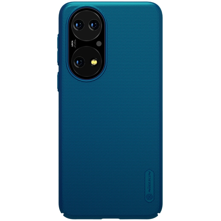 For Huawei P50 NILLKIN Frosted Concave-convex Texture PC Protective Case(Peacock Blue) - Huawei Cases by NILLKIN | Online Shopping South Africa | PMC Jewellery