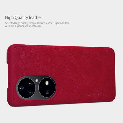 For Huawei P50 Pro NILLKIN QIN Series Crazy Horse Texture Horizontal Flip Leather Case with Card Slot(Red) - Huawei Cases by NILLKIN | Online Shopping South Africa | PMC Jewellery