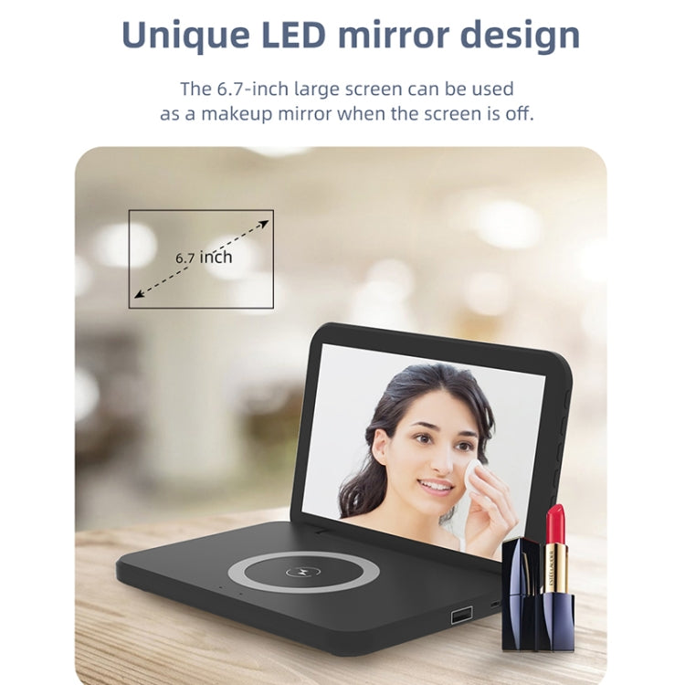 SY-118 15W Foldable Mirror Surface Perpetual Desk Calendar Clock Wireless Charger with Alarm Clock & Three-level Brightness Adjustable Function(White) - Wireless Charger by PMC TechLife | Online Shopping South Africa | PMC TechLife