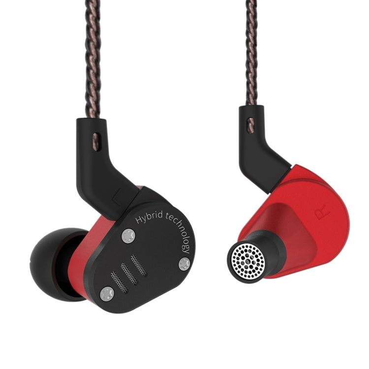 KZ ZSA Ring Iron Hybrid Drive Sport In-ear Wired Earphone, Standard Version(Black Red) - In Ear Wired Earphone by KZ | Online Shopping South Africa | PMC Jewellery | Buy Now Pay Later Mobicred