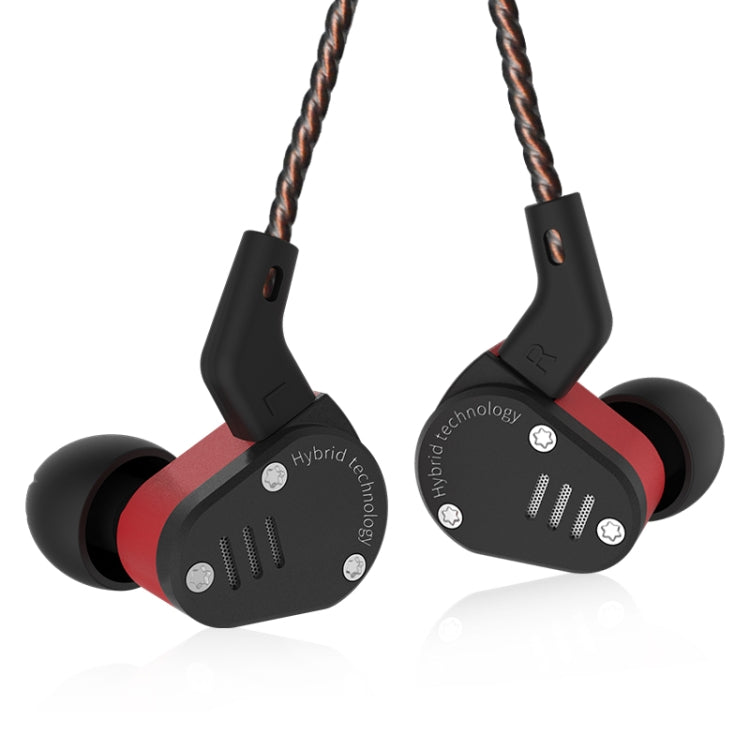 KZ ZSA Ring Iron Hybrid Drive Sport In-ear Wired Earphone, Standard Version(Black Red) - In Ear Wired Earphone by KZ | Online Shopping South Africa | PMC Jewellery | Buy Now Pay Later Mobicred