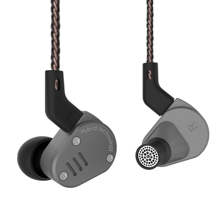 KZ ZSA Ring Iron Hybrid Drive Sport In-ear Wired Earphone, Standard Version(Grey) - In Ear Wired Earphone by KZ | Online Shopping South Africa | PMC Jewellery | Buy Now Pay Later Mobicred