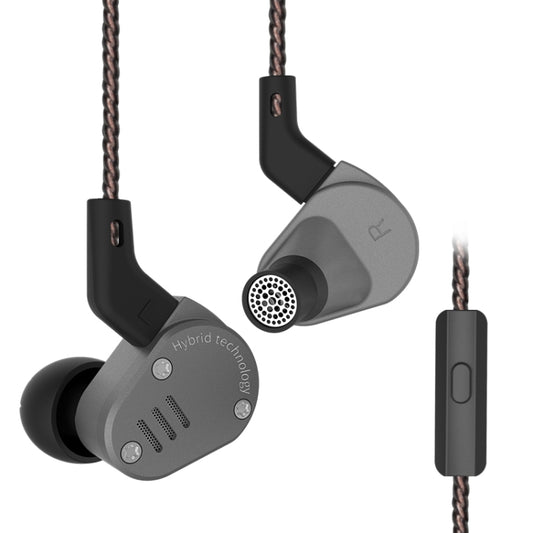 KZ ZSA Ring Iron Hybrid Drive Sport In-ear Wired Earphone, Mic Version(Grey) - In Ear Wired Earphone by KZ | Online Shopping South Africa | PMC Jewellery