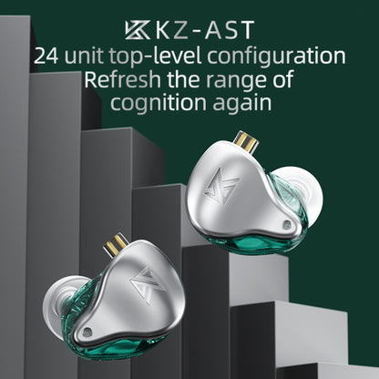 KZ AST 24-unit Balance Armature Monitor HiFi In-Ear Wired Earphone No Mic(Black) - In Ear Wired Earphone by KZ | Online Shopping South Africa | PMC Jewellery | Buy Now Pay Later Mobicred