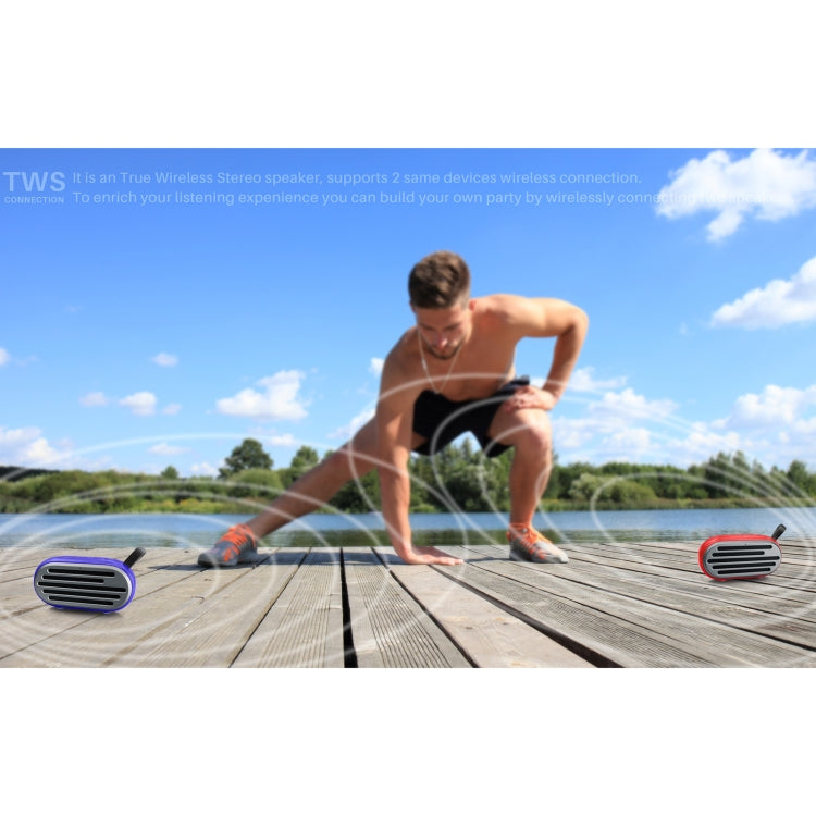 New Rixing NR-105 Mini TWS Metal Bluetooth Speaker Support Hands-free Call / FM(Red) - Desktop Speaker by NewRixing | Online Shopping South Africa | PMC TechLife | Buy Now Pay Later Mobicred