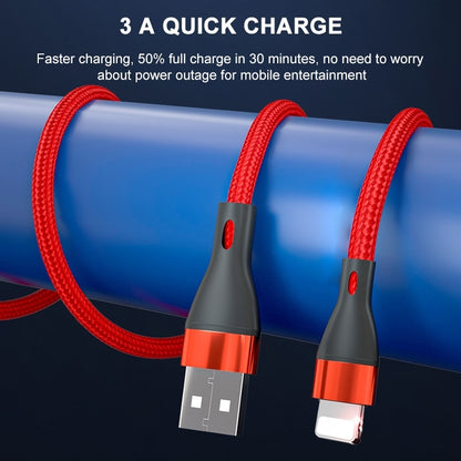 ADC-001 3A USB to 8 Pin Weave Fast Charging Data Cable, Length:1m(Black) - Normal Style Cable by PMC Jewellery | Online Shopping South Africa | PMC Jewellery