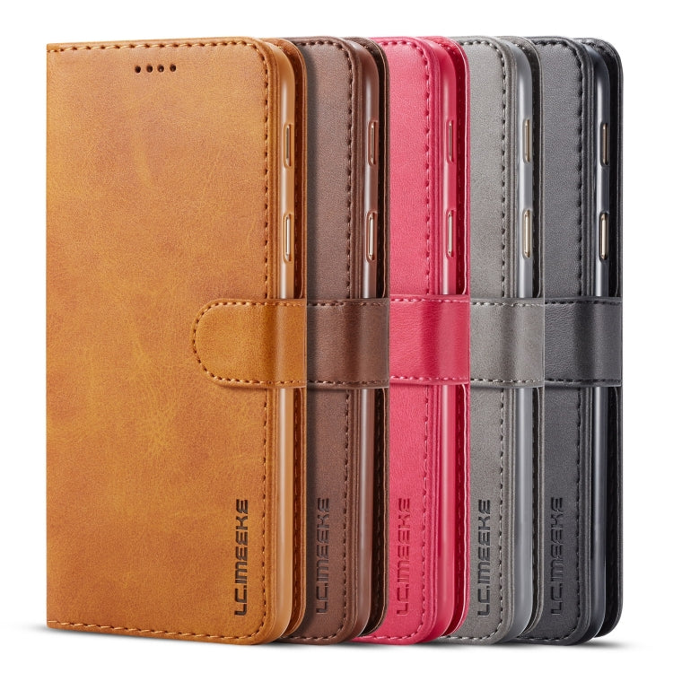 For Galaxy A6 Plus (2018) LC.IMEEKE Calf Texture Horizontal Flip Leather Case, with Holder & Card Slots & Wallet(Brown) - Galaxy Phone Cases by LC.IMEEKE | Online Shopping South Africa | PMC TechLife | Buy Now Pay Later Mobicred