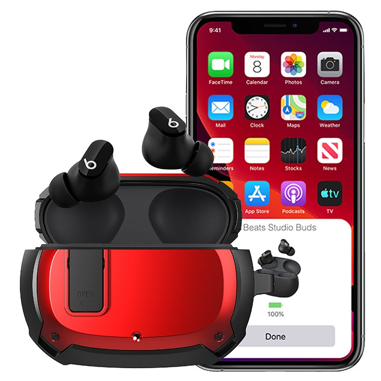 Bumblebee Armor Earphone Protective Case with Switch & Hook For Beats Studio Buds(Black) - Other Case by PMC TechLife | Online Shopping South Africa | PMC TechLife