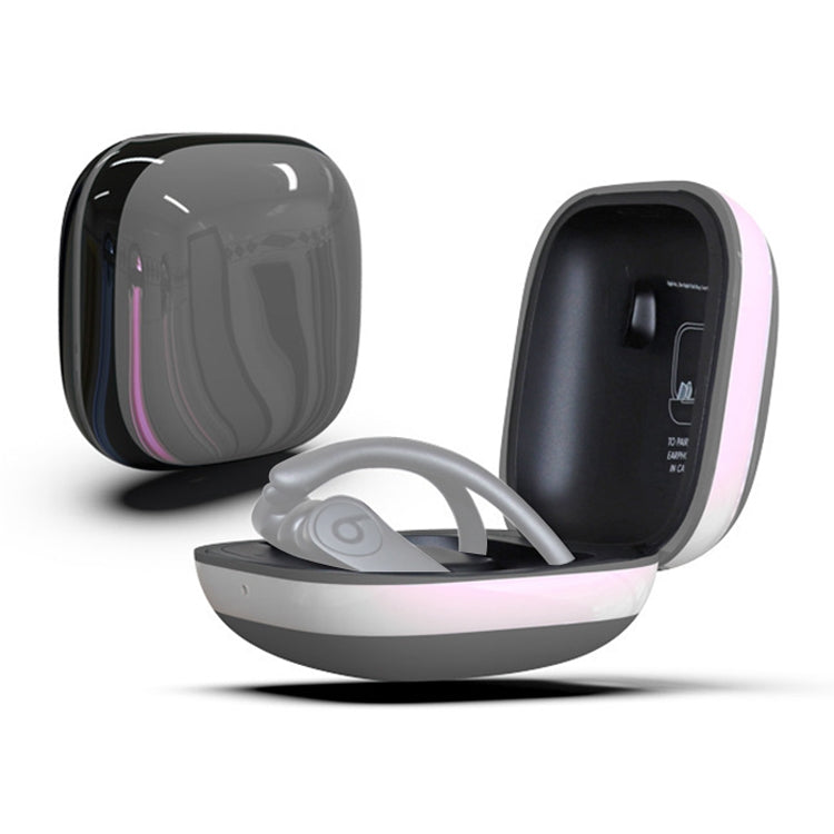 Mirror Surface Silicone + PC Wireless Earphone Protective Case for Beats Powerbeats Pro(Grey+White) - Other Case by PMC TechLife | Online Shopping South Africa | PMC TechLife