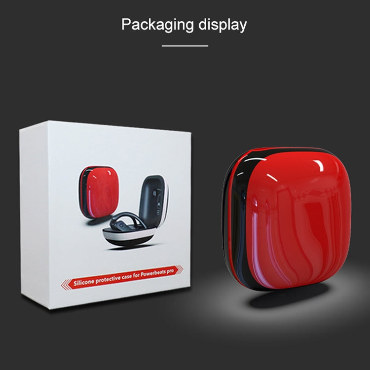 Mirror Surface Silicone + PC Wireless Earphone Protective Case for Beats Powerbeats Pro(Red+Black) - Other Case by PMC TechLife | Online Shopping South Africa | PMC TechLife