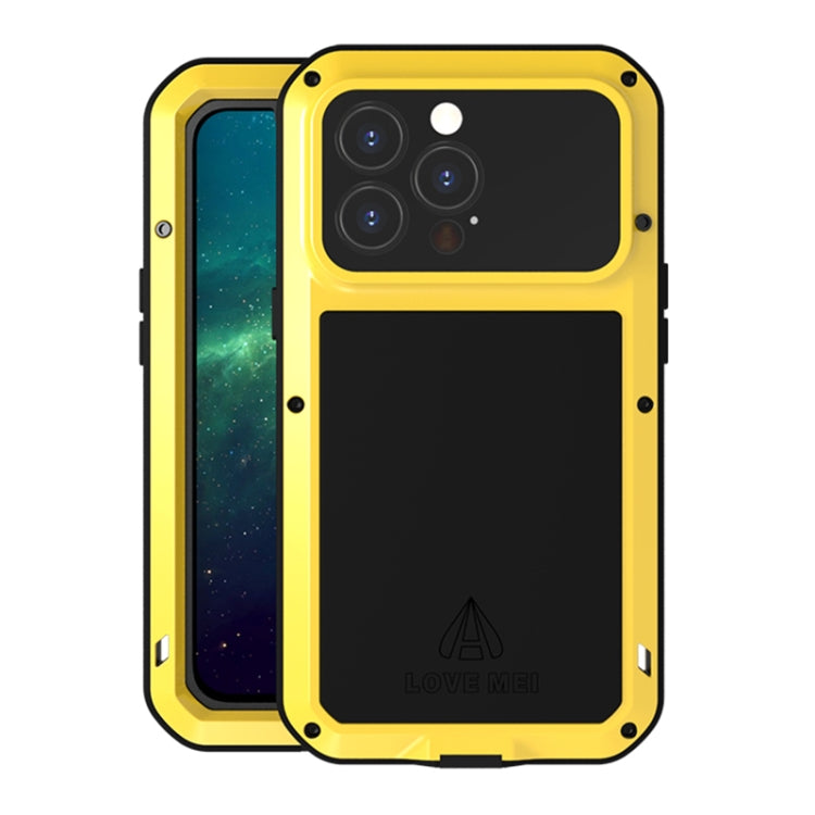 For iPhone 13 Pro LOVE MEI Metal Shockproof Life Waterproof Dustproof Protective Phone Case (Yellow) - iPhone 13 Pro Cases by LOVE MEI | Online Shopping South Africa | PMC TechLife | Buy Now Pay Later Mobicred