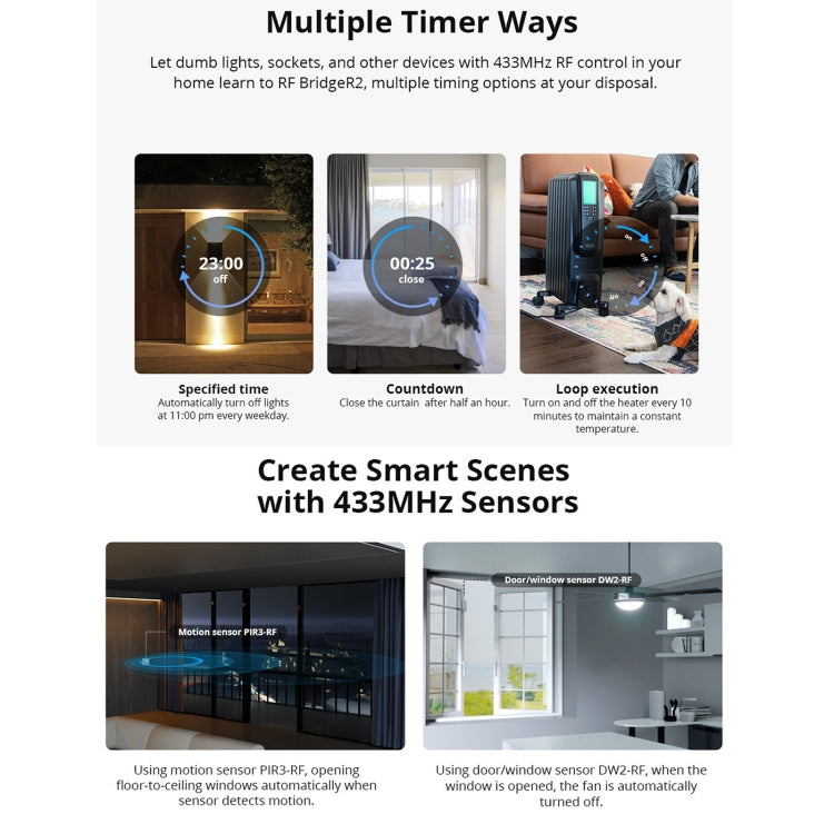 Sonoff RF Bridge R2 433MHz to Wifi Smart Home Security Remote Switch(White) - free shipping - PMC TechLife - Order now!