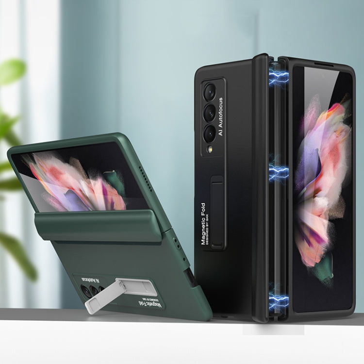 For Samsung Galaxy Z Fold3 5G GKK Magnetic Full Coverage Phone Flip Case with Holder(Dark Green) - free shipping - PMC TechLife - Order now!