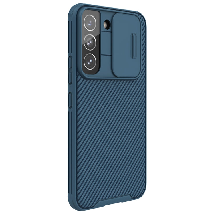 For Samsung Galaxy S22+ 5G NILLKIN Black Mirror Pro Series Camshield Phone Case(Blue) - Galaxy S22+ 5G Cases by NILLKIN | Online Shopping South Africa | PMC Jewellery