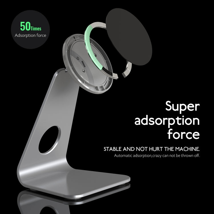 R-JUST SJ19 Round Desktop Magnetic Holder(Grey) - Desktop Holder by R-JUST | Online Shopping South Africa | PMC TechLife | Buy Now Pay Later Mobicred