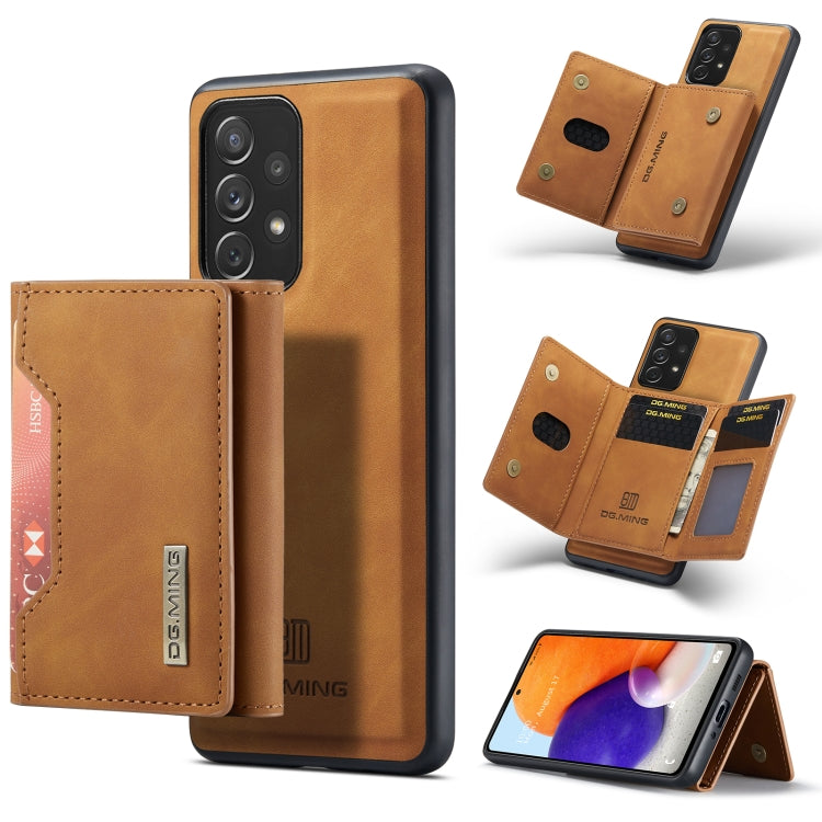 For Samsung Galaxy A73 5G DG.MING M2 Series 3-Fold Multi Card Bag + Phone Case(Brown) - Galaxy Phone Cases by DG.MING | Online Shopping South Africa | PMC TechLife | Buy Now Pay Later Mobicred