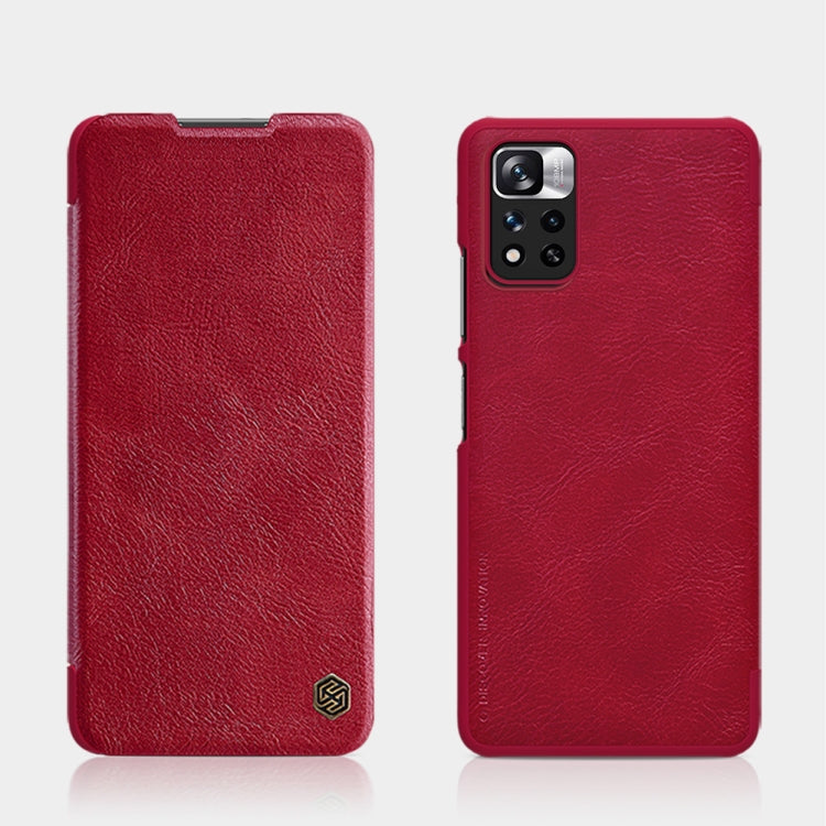 For Xiaomi Redmi Note 11 5G / 11T 5G / Poco M4 Pro 5G / 11S 5G NILLKIN QIN Series Crazy Horse Texture Leather Phone Case(Red) - Xiaomi Cases by NILLKIN | Online Shopping South Africa | PMC Jewellery