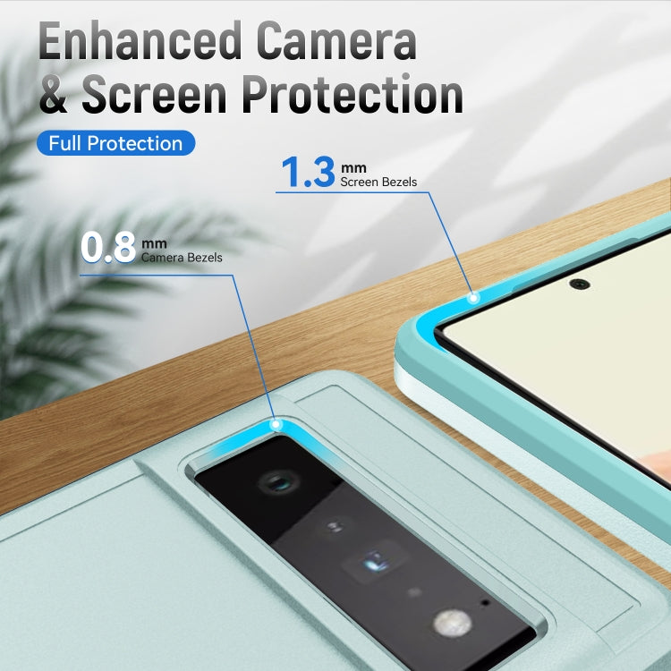 For Google Pixel 6 Pro Pioneer Armor Heavy Duty PC + TPU Holder Phone Case(Green) - Google Cases by PMC TechLife | Online Shopping South Africa | PMC TechLife | Buy Now Pay Later Mobicred