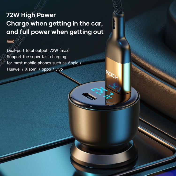 ROCK H16 PD 72W Type-C / USB-C + USB Dual Ports Car Charger - free shipping - PMC TechLife - Order now!