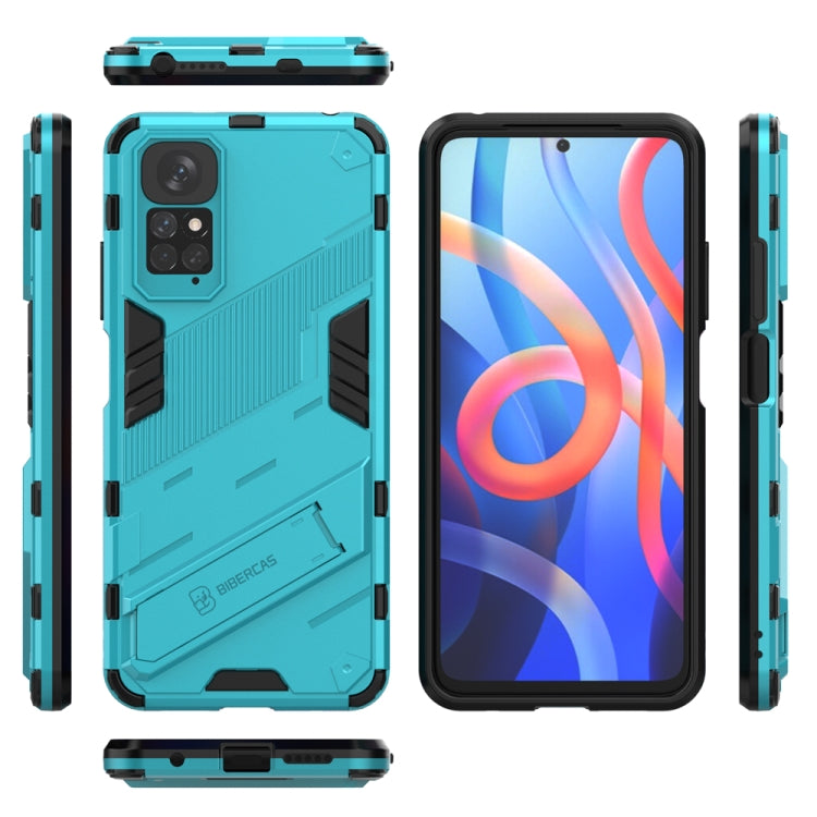 For Xiaomi Redmi Note 11 / Note 11S Global Punk Armor 2 in 1 PC + TPU Shockproof Phone Case with Invisible Holder(Blue) - Xiaomi Cases by PMC Jewellery | Online Shopping South Africa | PMC Jewellery