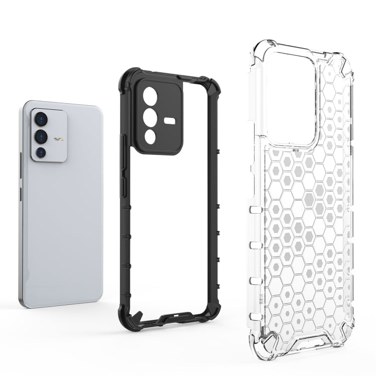 For vivo S12 / V23 5G Shockproof Honeycomb PC + TPU Phone Case(Black) - free shipping - PMC TechLife - Order now!