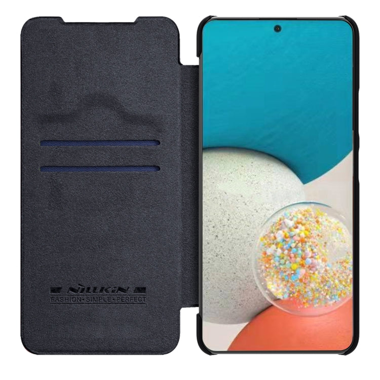 For Samsung Galaxy A53 5G NILLKIN QIN Series Pro Sliding Camera Cover Design Leather Phone Case(Black) - Galaxy Phone Cases by NILLKIN | Online Shopping South Africa | PMC Jewellery
