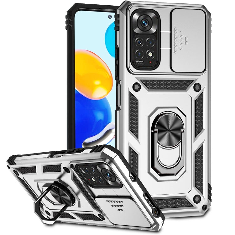 For Xiaomi Redmi Note 11 Global Sliding Camshield Holder Phone Case(Silver) - free shipping - PMC TechLife - Order now!