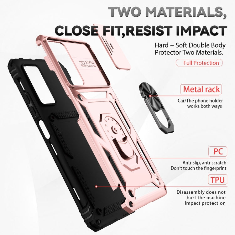 For Xiaomi Redmi Note 11 Pro Global Sliding Camshield Holder Phone Case(Rose Gold) - Redmi Note 11 Pro Case by PMC TechLife | Online Shopping South Africa | PMC TechLife